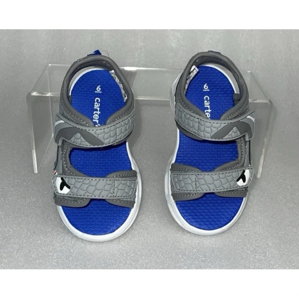 Carter's Tanis Shark Light Up Sandals Adjustable Straps Toddler Boys Size 6M NEW
